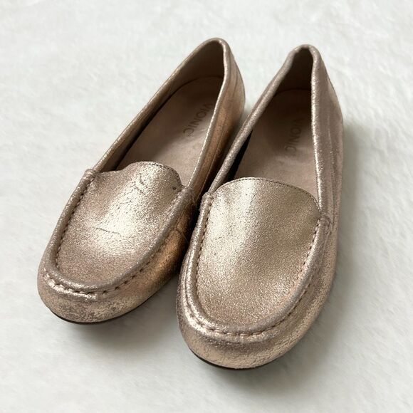 Vionic Debbie Metallic Rose Gold Leather Loafer Size 8.5 - Picture 2 of 6